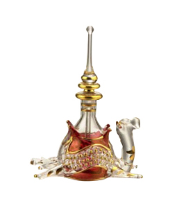 Sitting Camel Shaped Hand Blown Glass Perfume Bottle