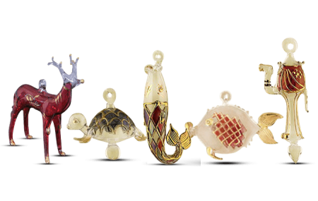 Glass Animal Ornaments Set