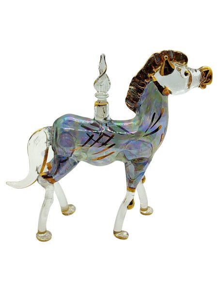 Egyptian Glass Horse-Shaped Perfume Bottle
