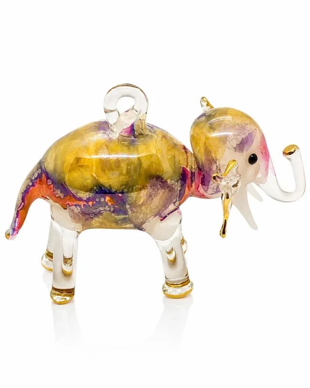 Elephant Shaped Glass Ornaments