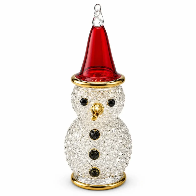 Snowman Christmas Glass Ornaments