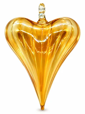 Yellow Heart-Shaped Large Christmas Ornaments